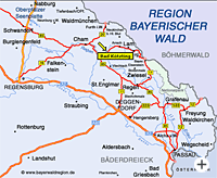 Anfahrt nach Bad Kötzting im Bayerwald