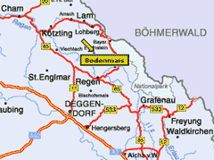 Anfahrtsbeschreibung Bayer. Wald Karte Bodenmais Josko Kristall