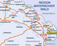 Karte & Anfahrtsbeschreibung Waldkirchen Bayerwald