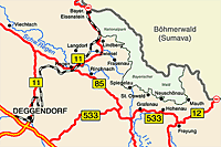 Karte Nationalpark Bayerwald