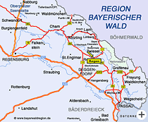 Karte Bayerwald