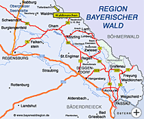 Karte Bayerischer Wald