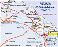 Anfahrtsbeschreibung nach Waldkichen im Bayerwald
