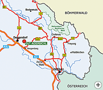 Karte Bayerwald