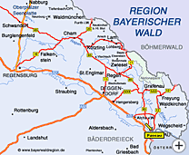 Karte Bayer. Wald