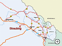 Anfahrtsskizze nach Straubing