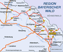 Karte Ringelai Buchberger Leite. Bayrischer Wald